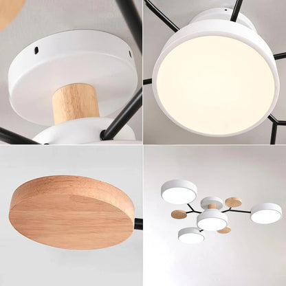Subtelna geometryczna okrągły lampa sufitowa LED do nowoczesnych pomieszczeń