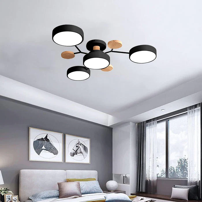 Subtelna geometryczna okrągły lampa sufitowa LED do nowoczesnych pomieszczeń