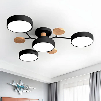 Subtelna geometryczna okrągły lampa sufitowa LED do nowoczesnych pomieszczeń
