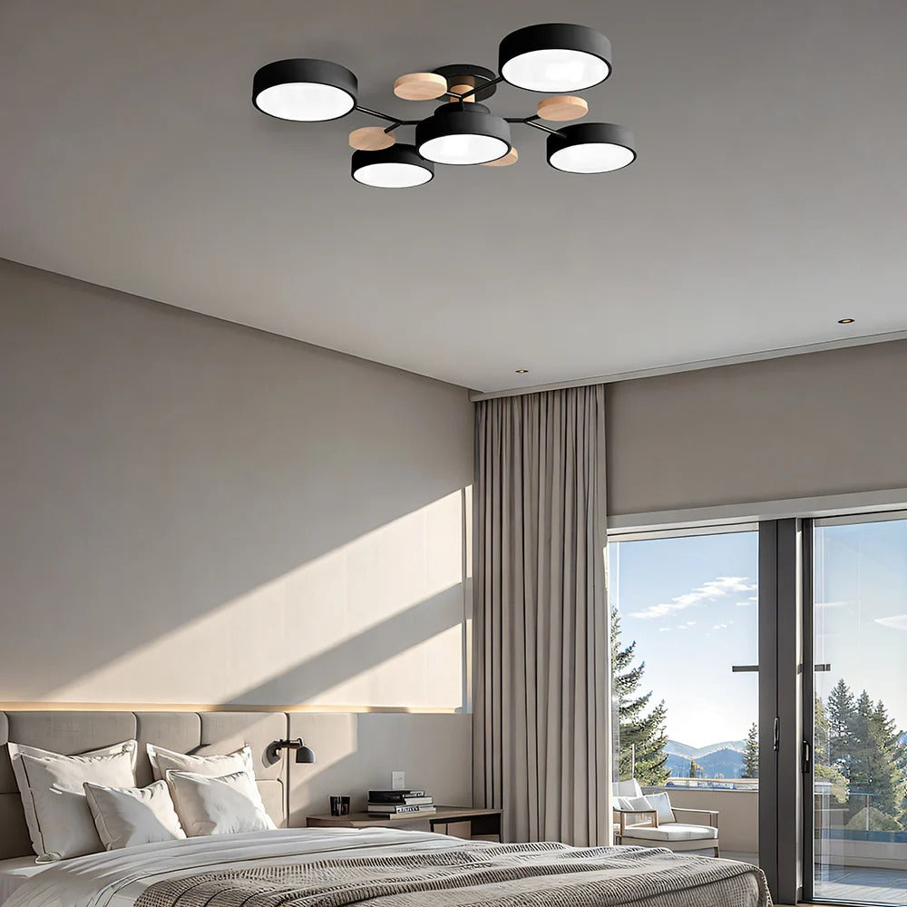 Subtelna geometryczna okrągły lampa sufitowa LED do nowoczesnych pomieszczeń