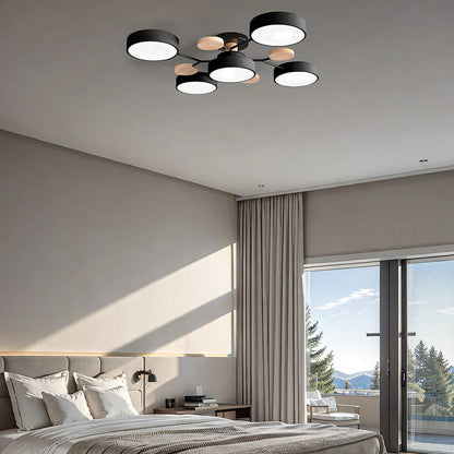 Subtelna geometryczna okrągły lampa sufitowa LED do nowoczesnych pomieszczeń