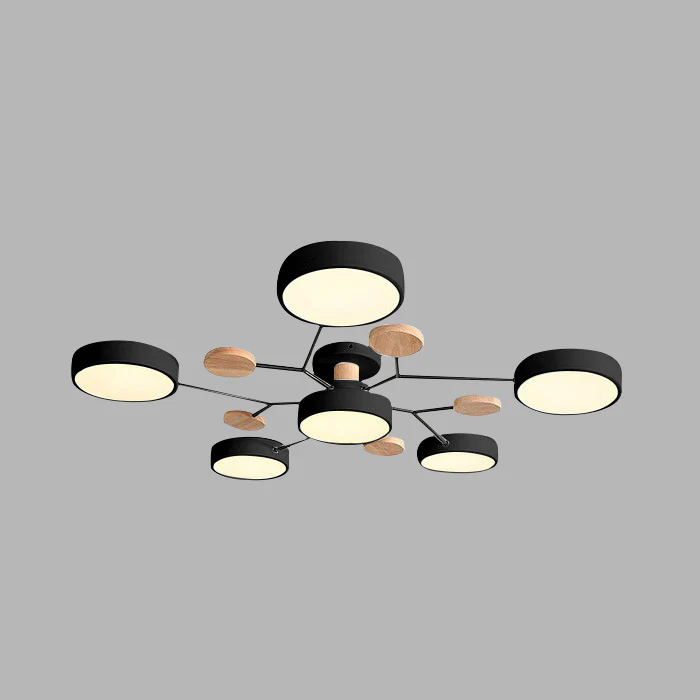 Subtelna geometryczna okrągły lampa sufitowa LED do nowoczesnych pomieszczeń