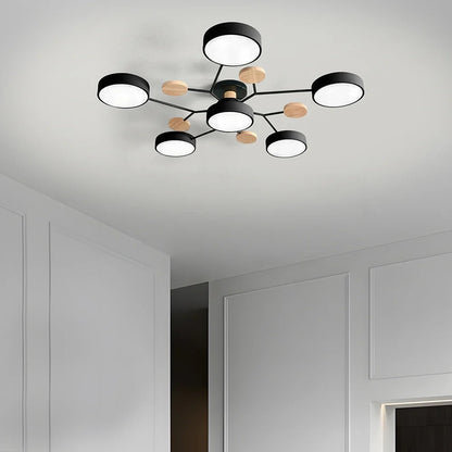 Subtelna geometryczna okrągły lampa sufitowa LED do nowoczesnych pomieszczeń