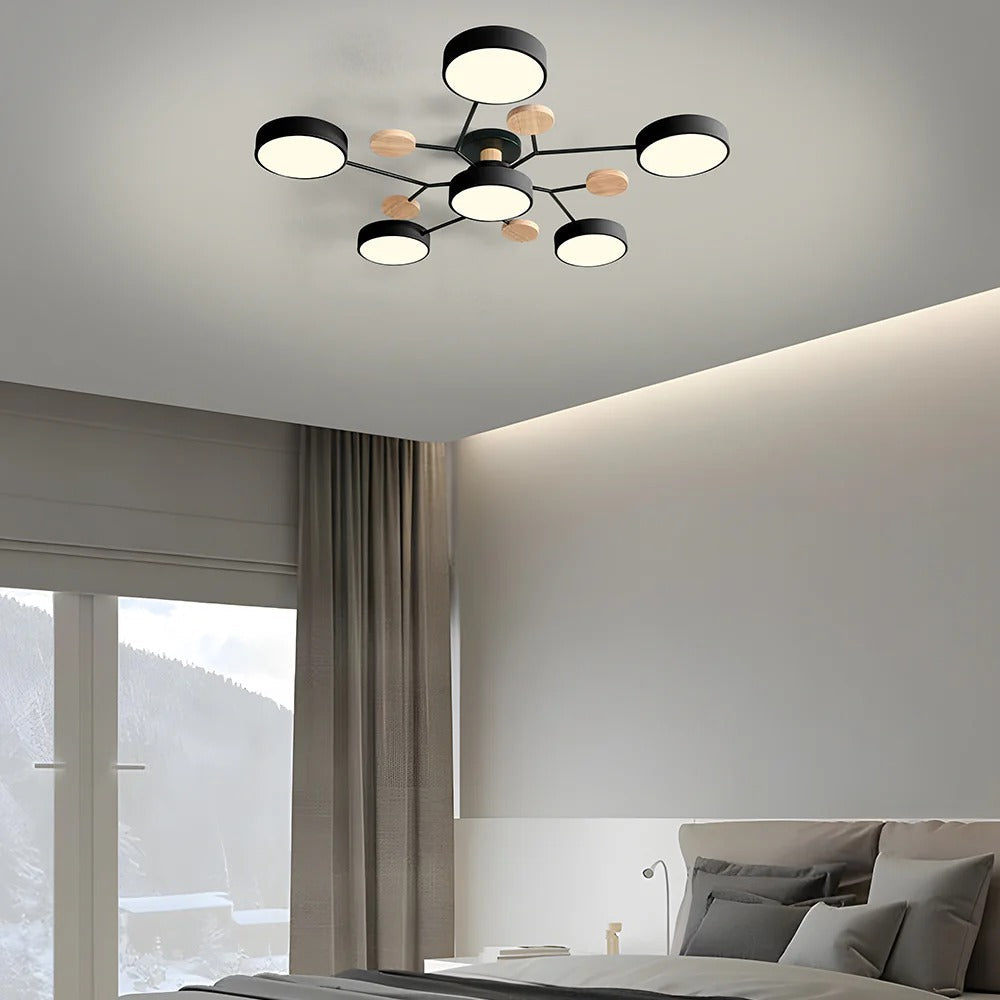 Subtelna geometryczna okrągły lampa sufitowa LED do nowoczesnych pomieszczeń