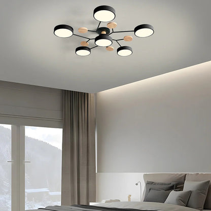 Subtelna geometryczna okrągły lampa sufitowa LED do nowoczesnych pomieszczeń
