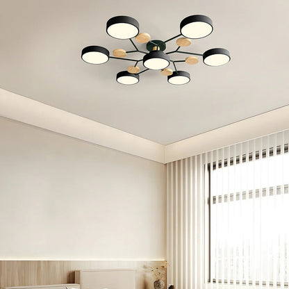 Subtelna geometryczna okrągły lampa sufitowa LED do nowoczesnych pomieszczeń
