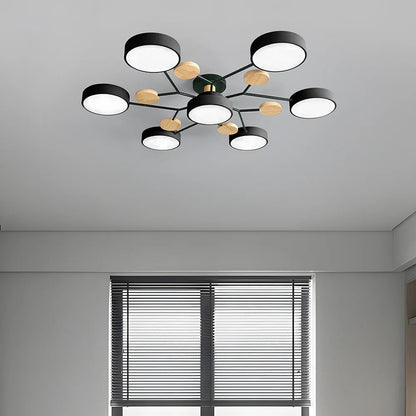 Subtelna geometryczna okrągły lampa sufitowa LED do nowoczesnych pomieszczeń