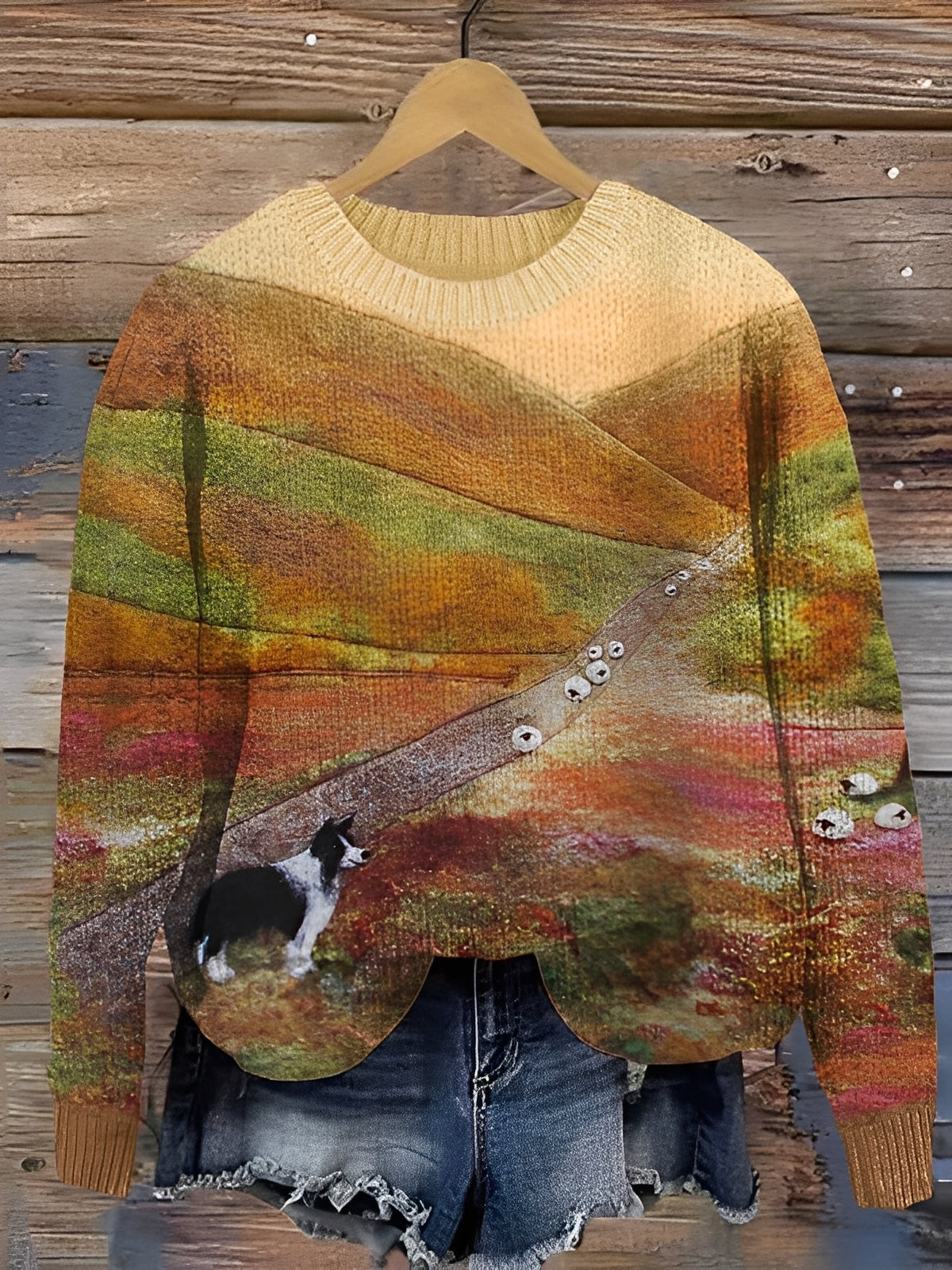 Sweter Damski Tawnee z Zabawnym Nadrukiem Owcy - Stylowy i Ciepły