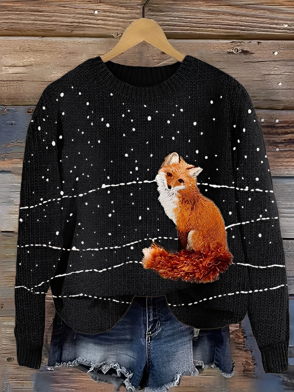 Sweter Damski Tawnee z Zabawnym Nadrukiem Owcy - Stylowy i Ciepły