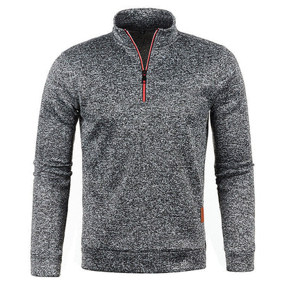 Sweter męski z zamkiem i długim rękawem