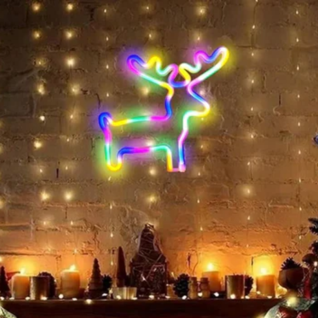 Świąteczna choinka LED w neonowym stylu