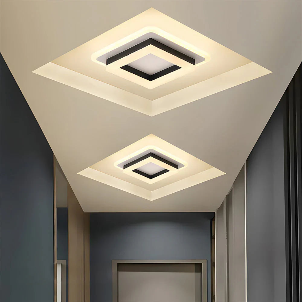 Ultracienka Geometryczna Skandynawska Kwadratowa Lampa Sufitowa LED