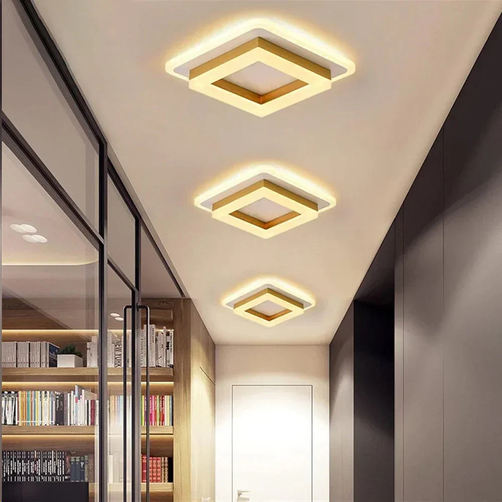 Ultracienka Geometryczna Skandynawska Kwadratowa Lampa Sufitowa LED