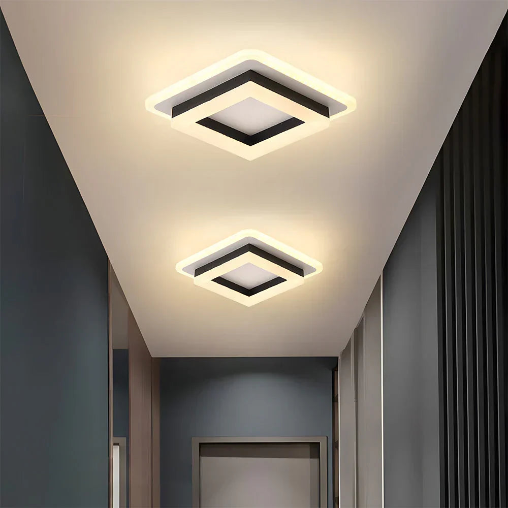Ultracienka Kwadratowa Lampa Sufitowa LED Skandynawska Geometryczna