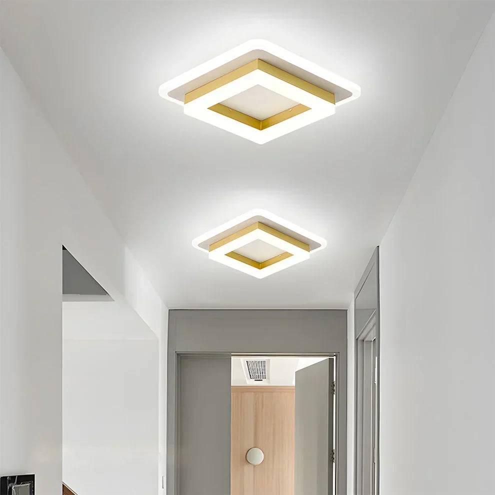 Ultracienka Kwadratowa Lampa Sufitowa LED Skandynawska Geometryczna