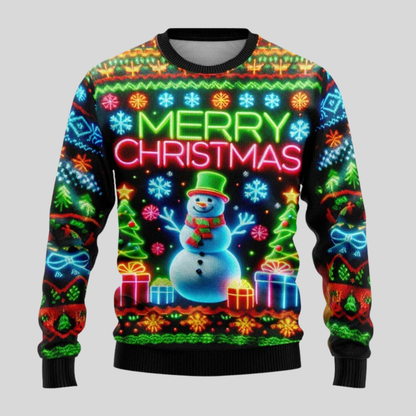 Uniseksowy neonowy sweter świąteczny