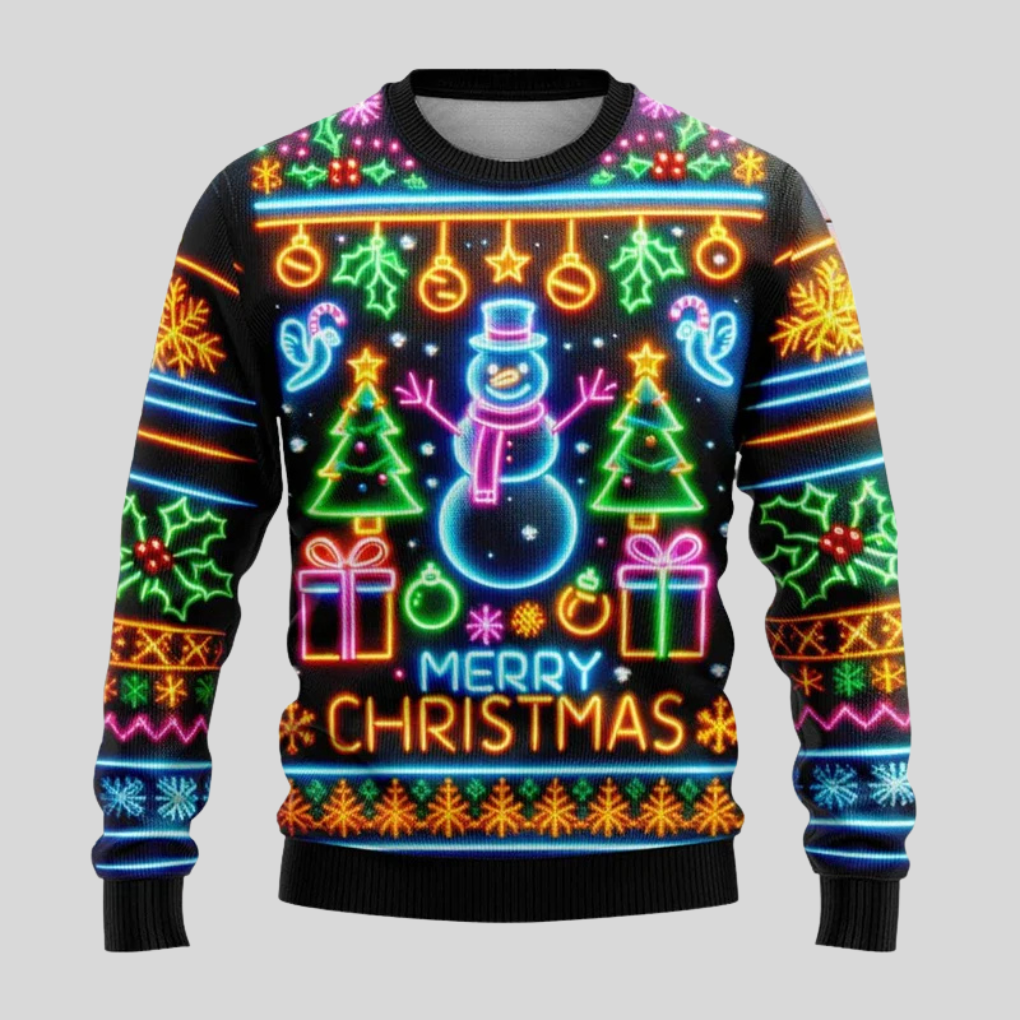 Uniseksowy neonowy sweter świąteczny