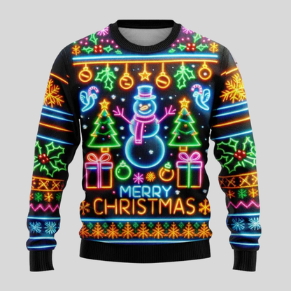 Uniseksowy neonowy sweter świąteczny