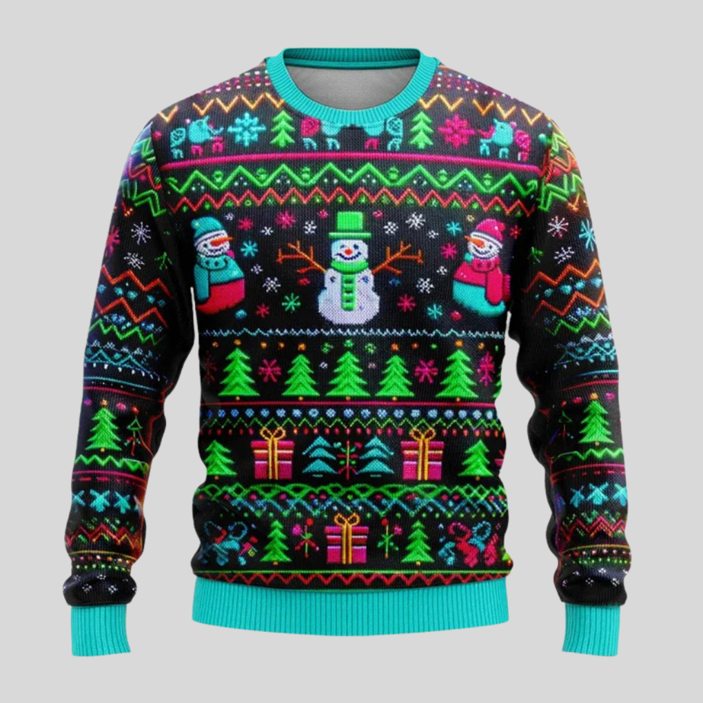 Uniseksowy neonowy sweter świąteczny