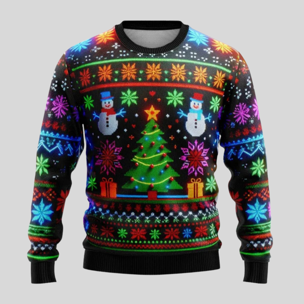 Uniseksowy neonowy sweter świąteczny