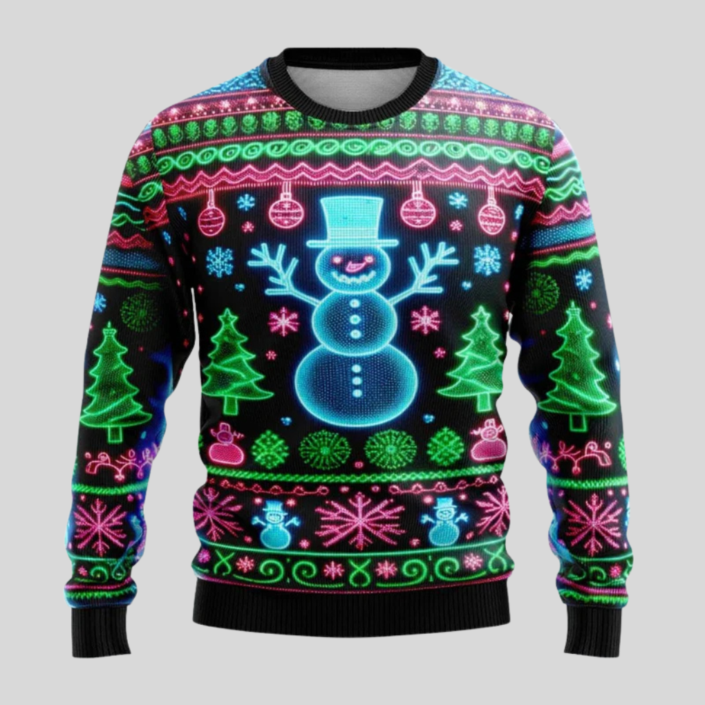 Uniseksowy neonowy sweter świąteczny