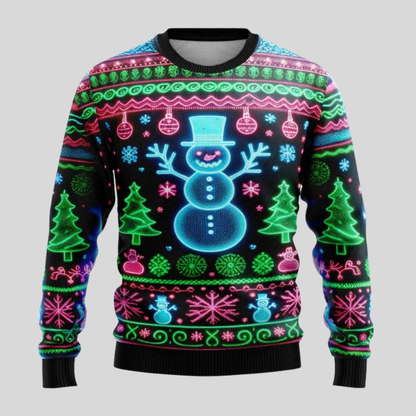 Uniseksowy neonowy sweter świąteczny