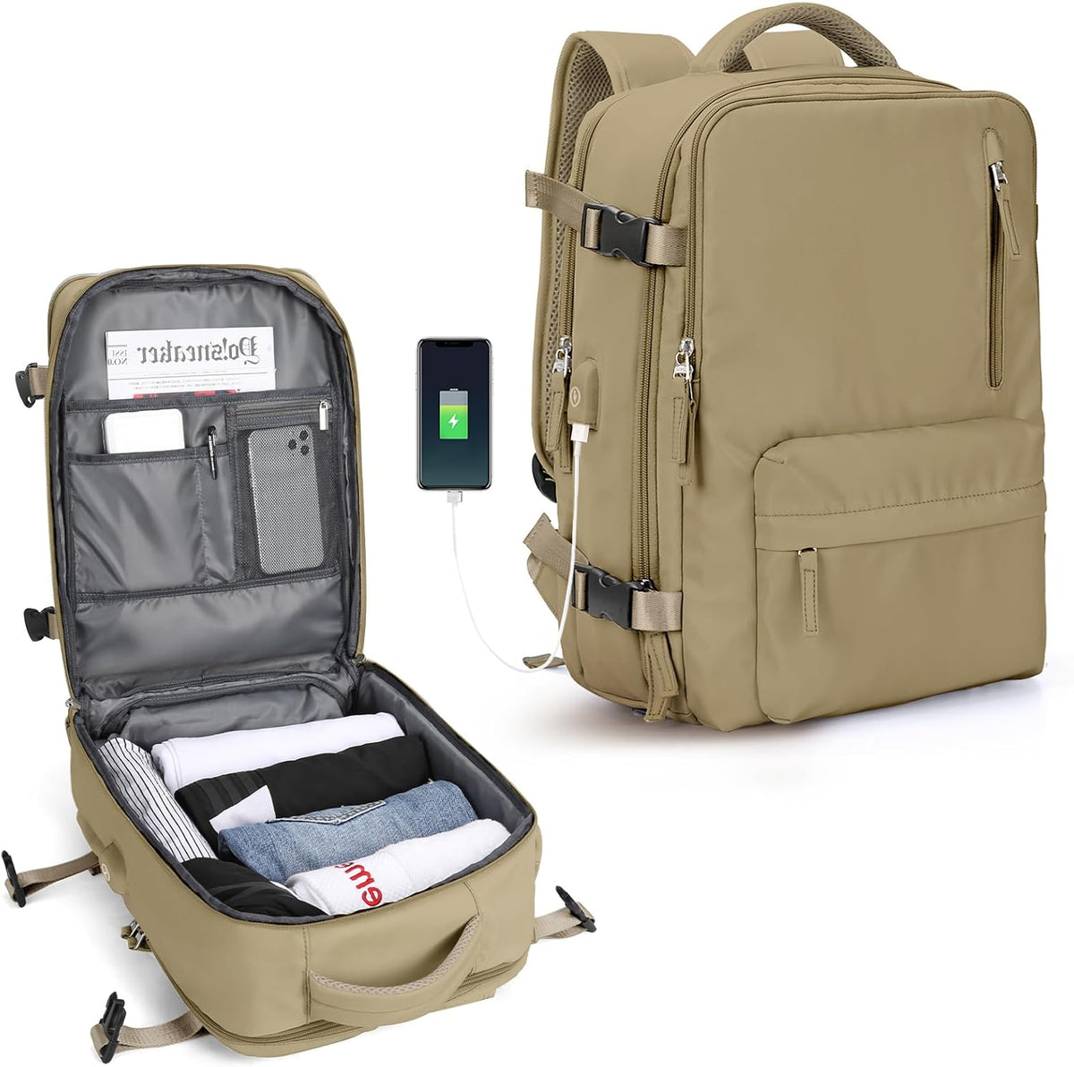 Unisex Torba na Laptopa z Wieloma Komorami i Paskiem