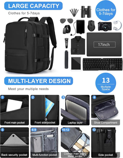 Unisex Torba na Laptopa z Wieloma Komorami i Paskiem