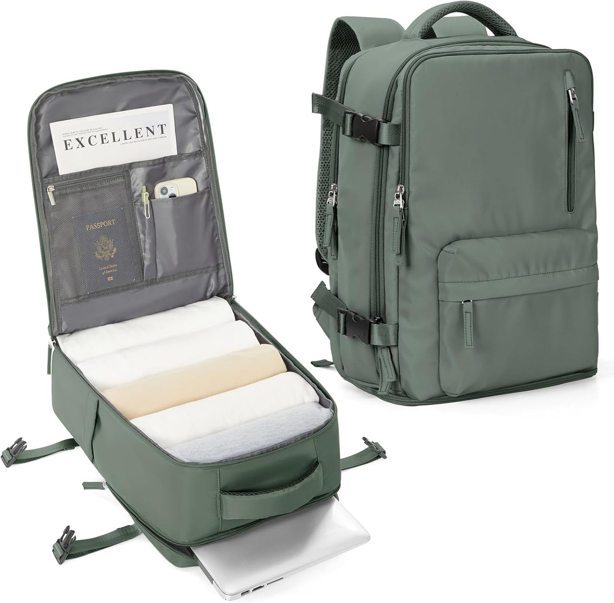 Unisex Torba na Laptopa z Wieloma Komorami i Paskiem