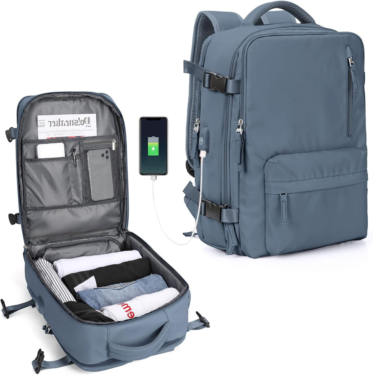 Unisex Torba na Laptopa z Wieloma Komorami i Paskiem