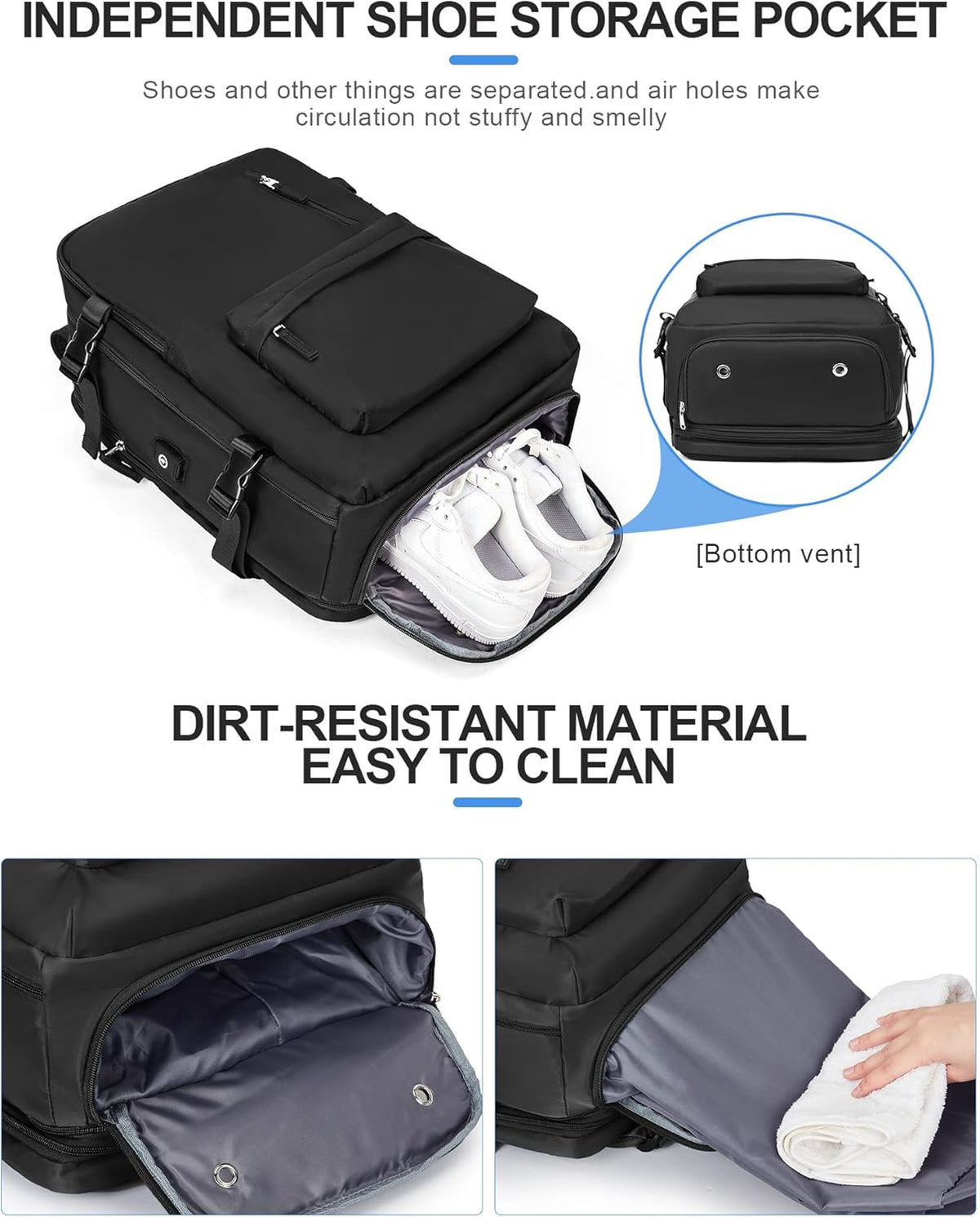 Unisex Torba na Laptopa z Wieloma Komorami i Paskiem