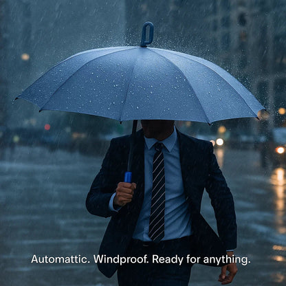 Wiatroodporny Parasol Automatyczny z Uchwytem na Klamrę