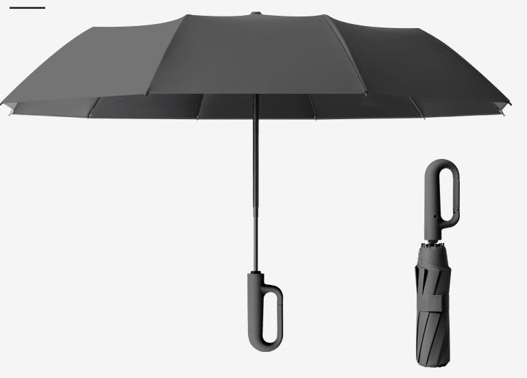 Wiatroodporny Parasol Automatyczny z Uchwytem na Klamrę
