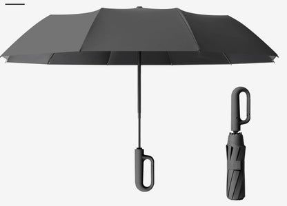 Wiatroodporny Parasol Automatyczny z Uchwytem na Klamrę