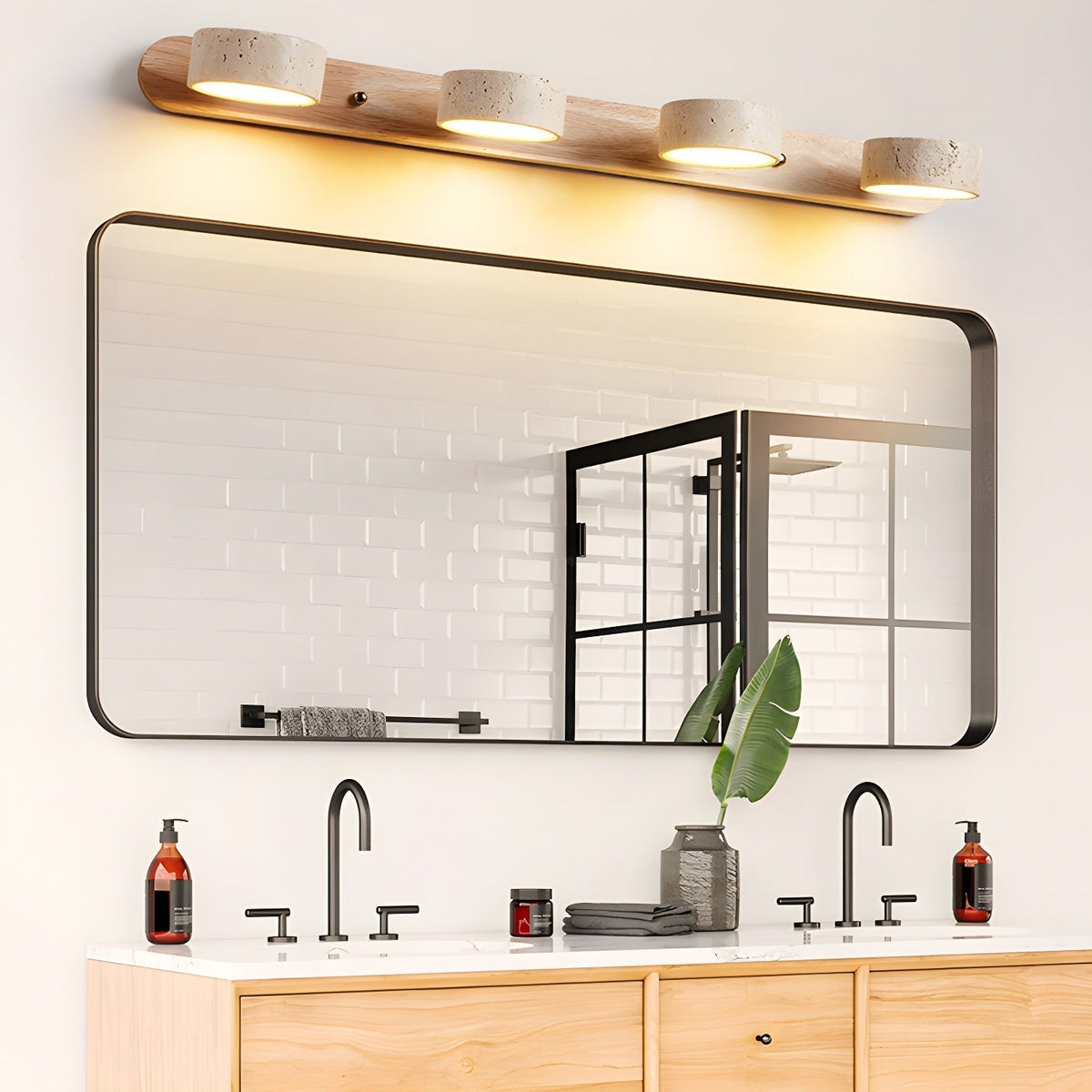 Wszechstronna przytulna lampa LED z naturalnego kamienia do przedpokoju, łazienki i sypialni