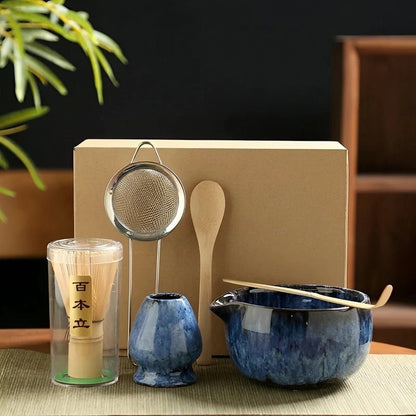 Zestaw do matchy 6 elementów - ceramiczna czarka i miotełka